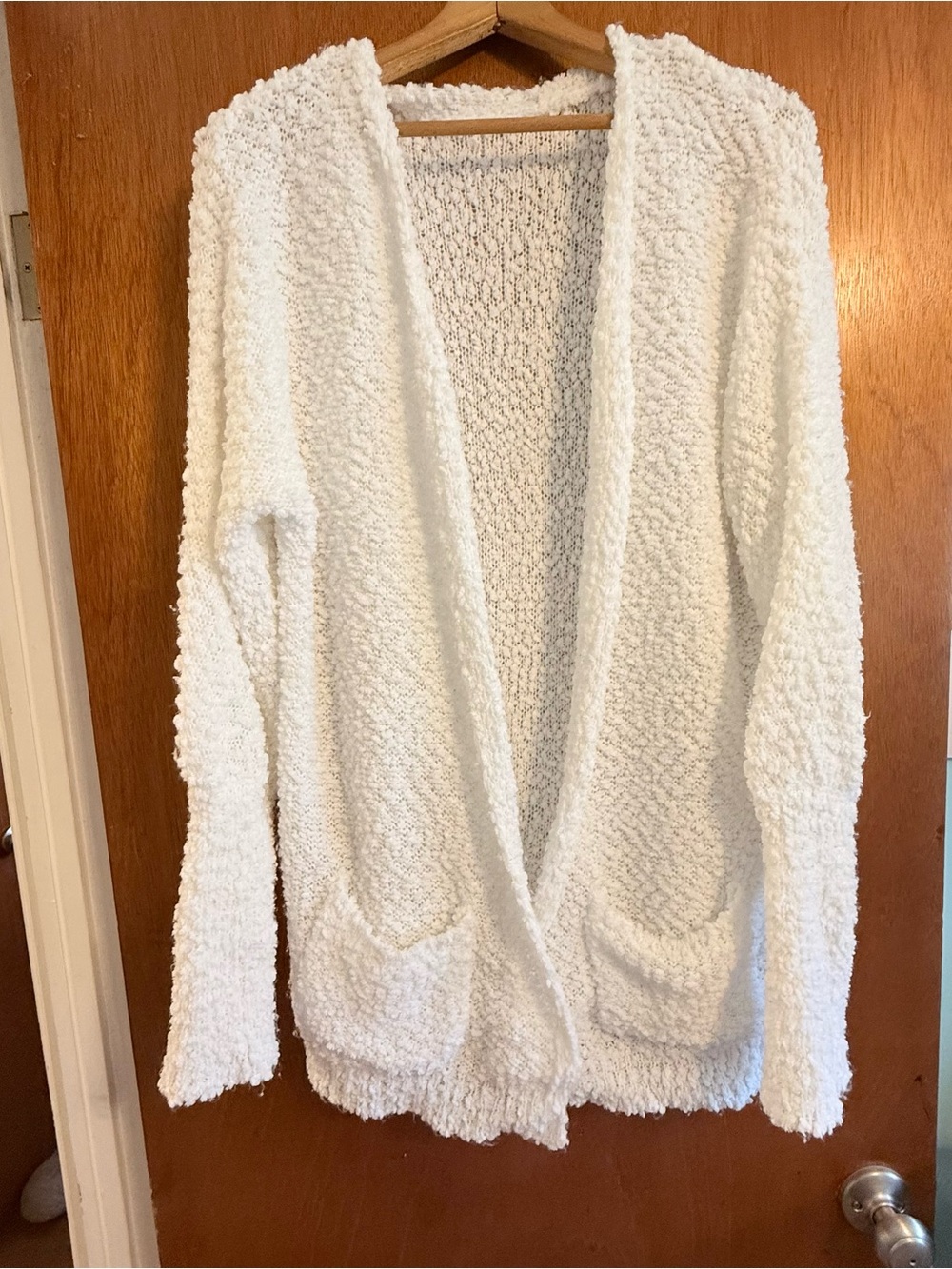 Source Unknown Plush Open-Front Cardigan - White